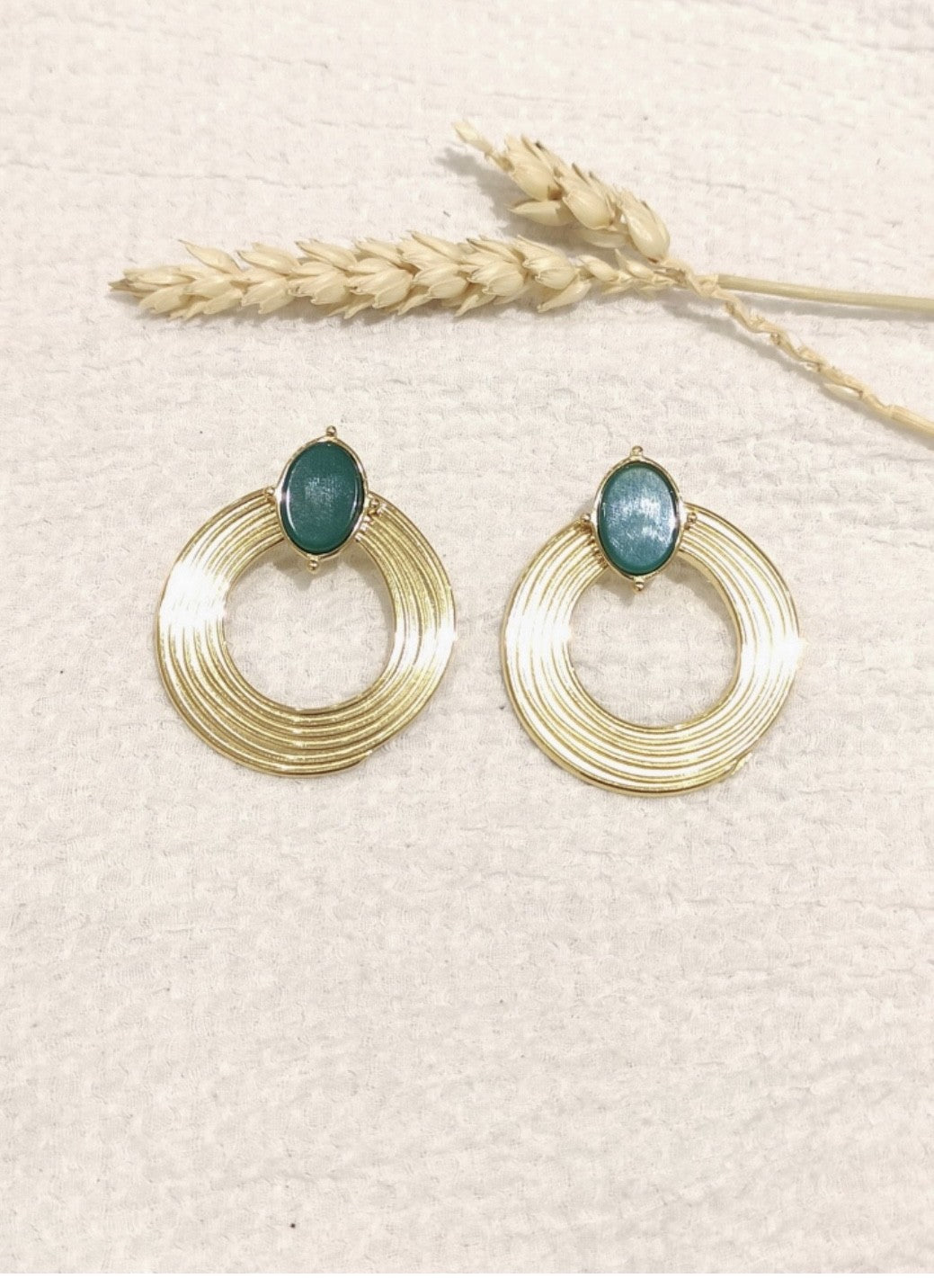 Boucles d’oreilles Agathe verte