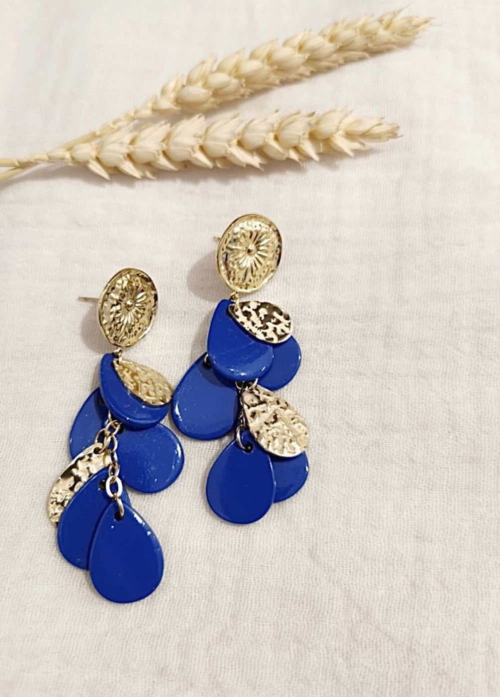 Boucles d’oreilles gouttes martellées