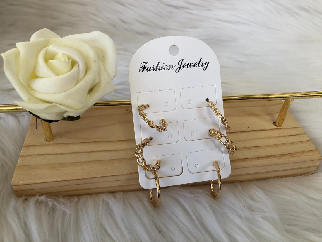 Lot de 3 boucles
